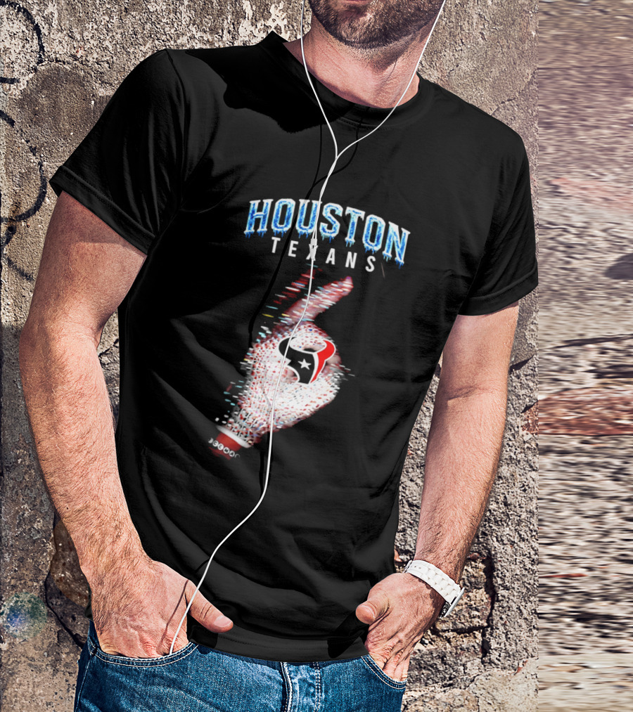 Houston Texans Iceman 2026 Glitch Hand T-Shirt