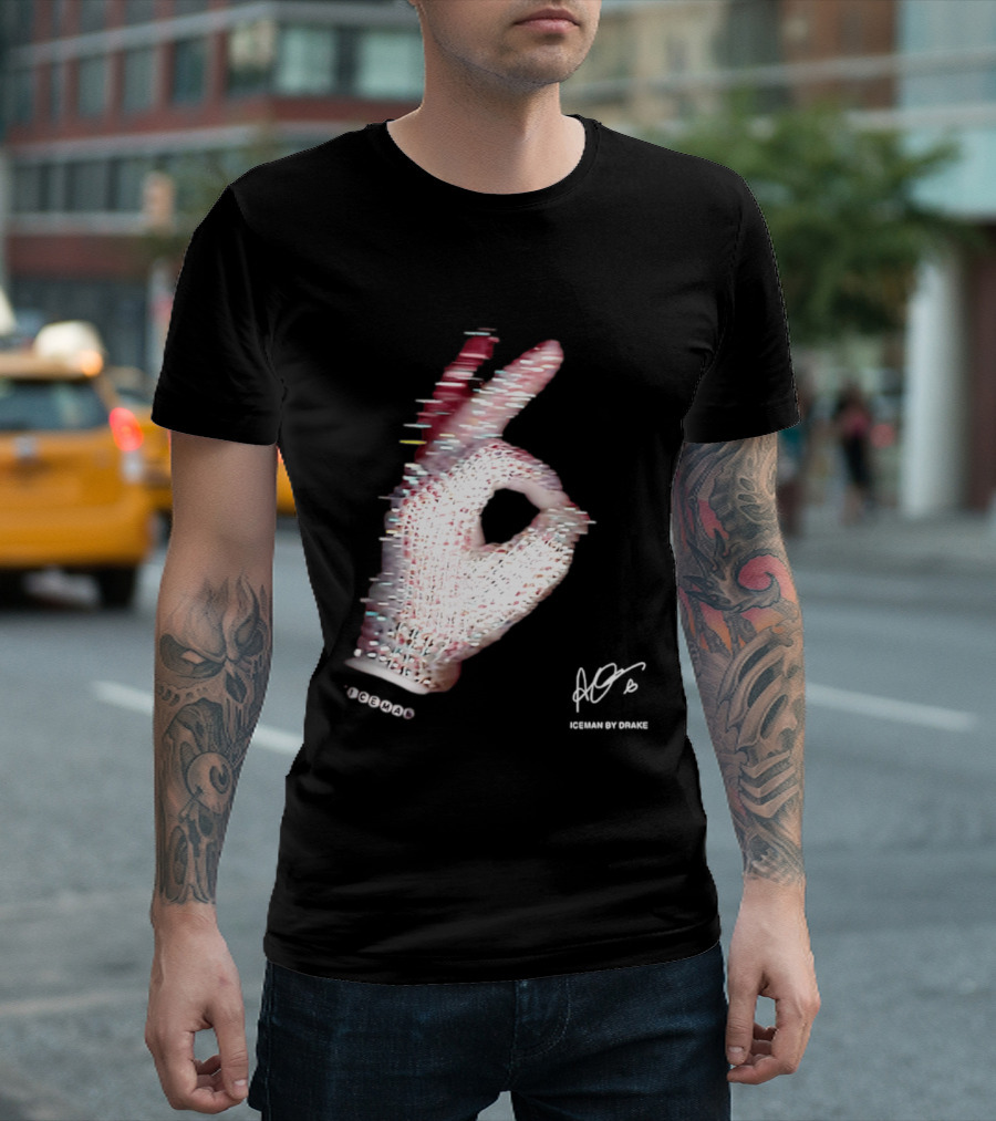 Iceman Hand Gesture By Drake Sign With Rhinestones T-Shirt