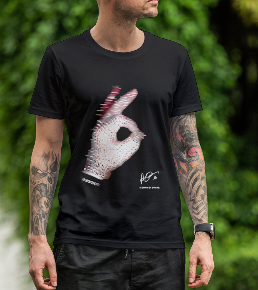 Iceman Hand Gesture By Drake Sign With Rhinestones T-Shirt
