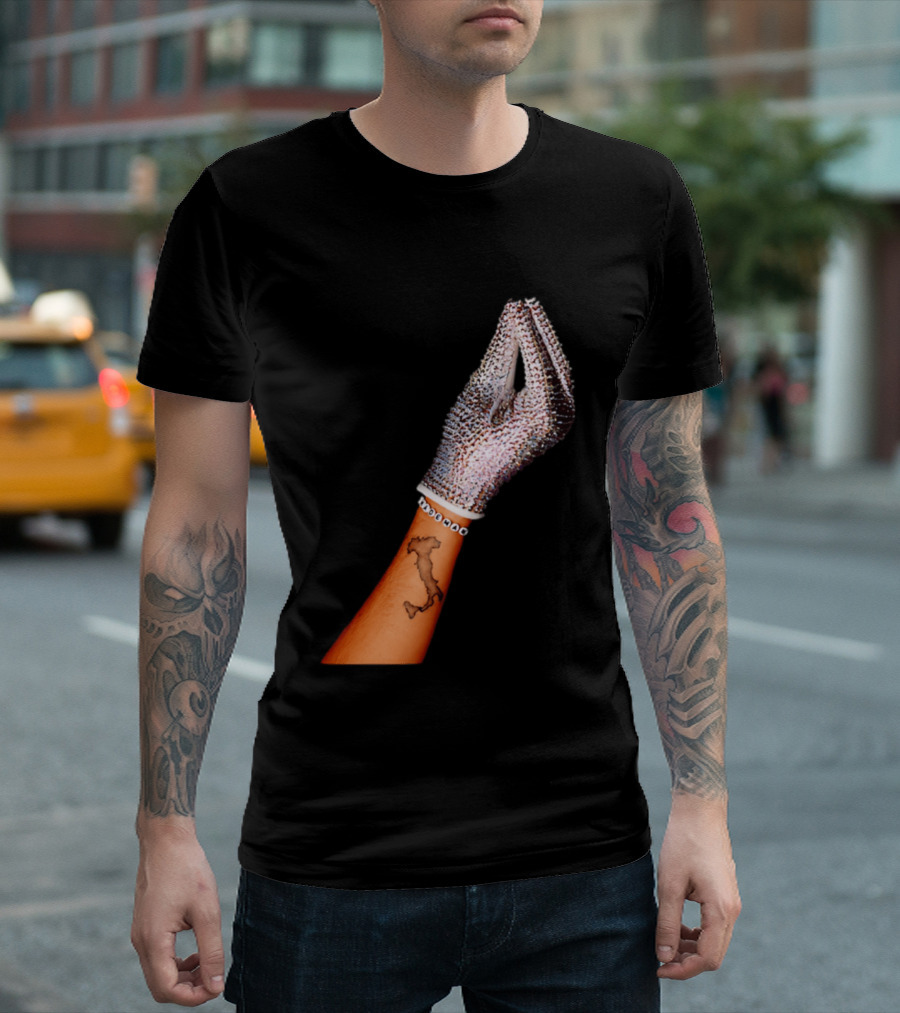 Mademan Italia Drake IceMan Glitter Glove Tattoo T-Shirt