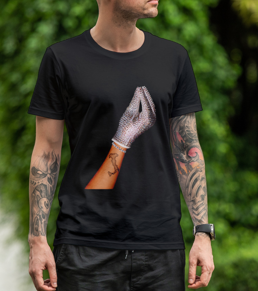 Mademan Italia Drake IceMan Glitter Glove Tattoo T-Shirt