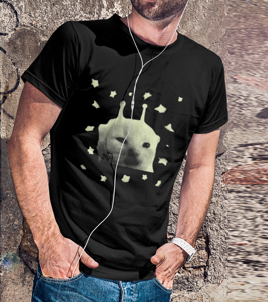 Y2K Alien Cat Meme With Stars T-Shirt