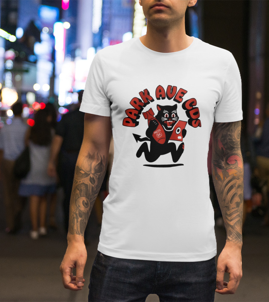 Park Ave CDS Black Cat Holding CD And Bomb T-Shirt