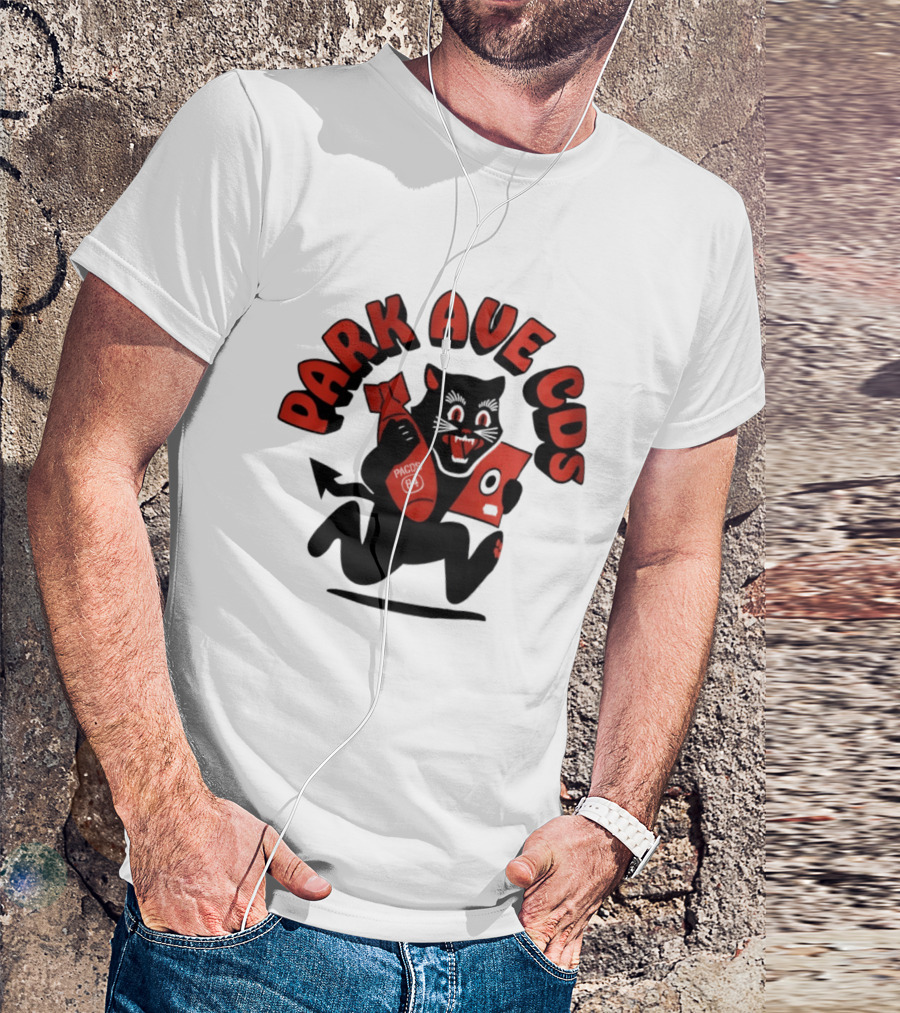 Park Ave CDS Black Cat Holding CD And Bomb T-Shirt