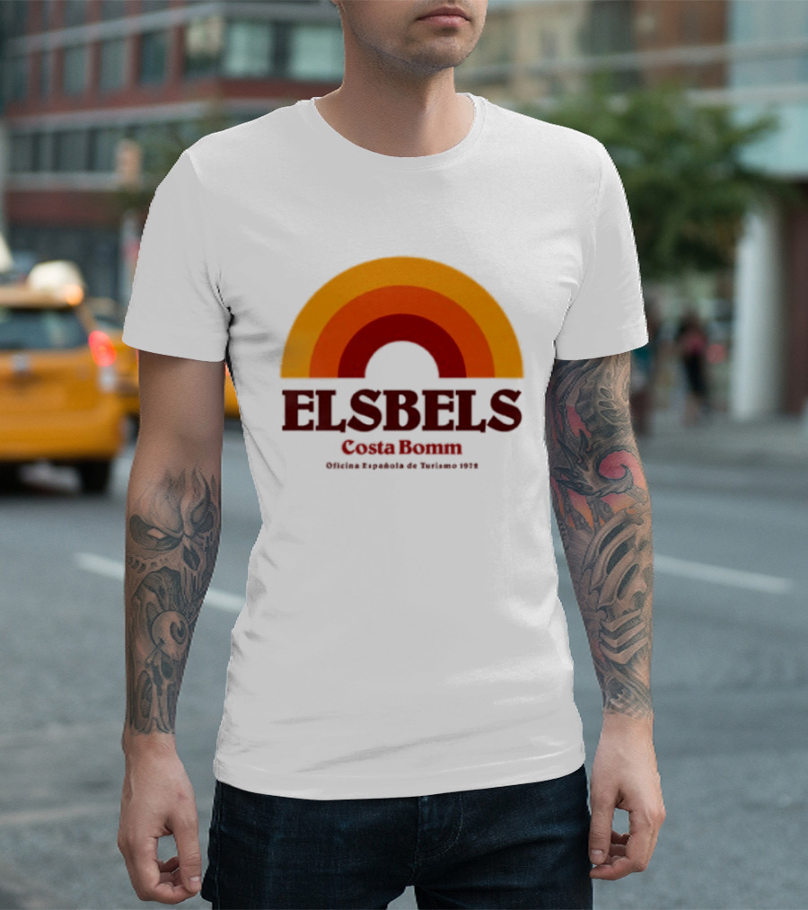 Elsbels Costa Bomm Oficina Española De Turismo 1978 Retro Rainbow T-Shirt