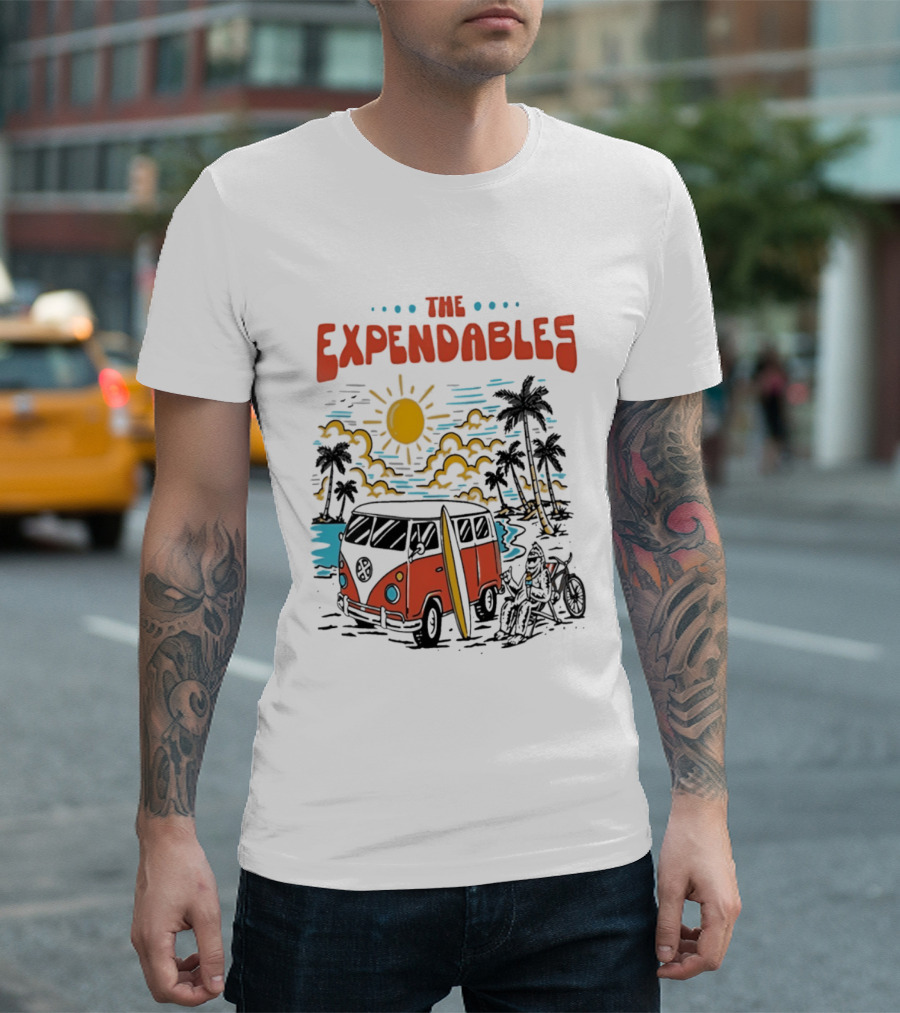 The Expendables Santa Cruz Surf Van Beach Sunset Scene 2026 T-Shirt