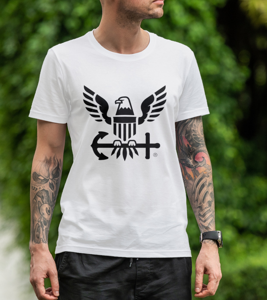 US Navy Anchors Aweigh Eagle Anchor T-Shirt