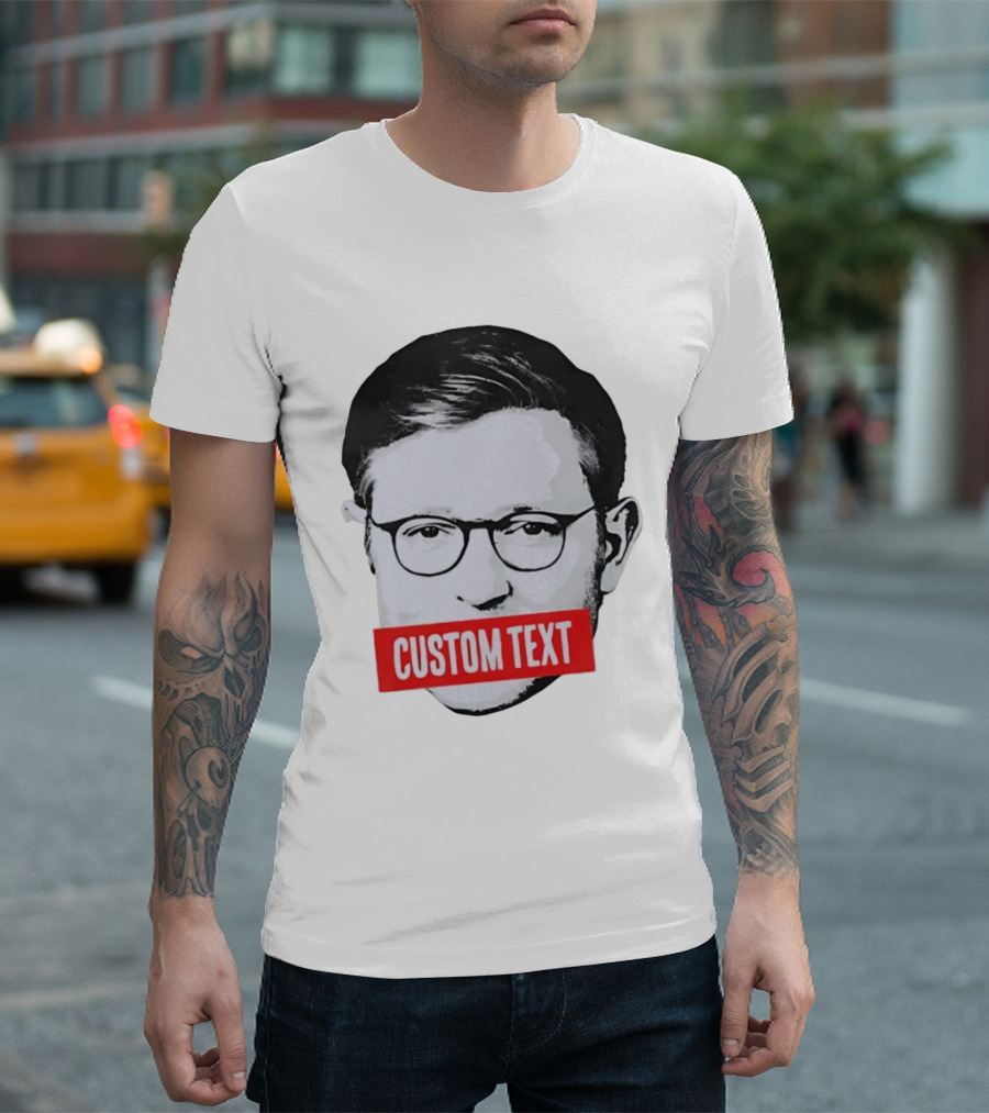 Mike Johnson Silenced Voice Custom Text Stencil T-Shirt