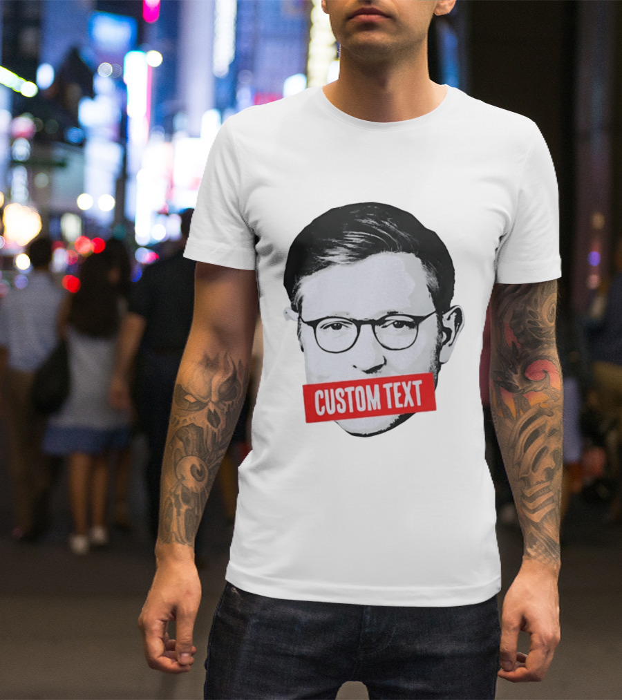 Mike Johnson Silenced Voice Custom Text Stencil T-Shirt