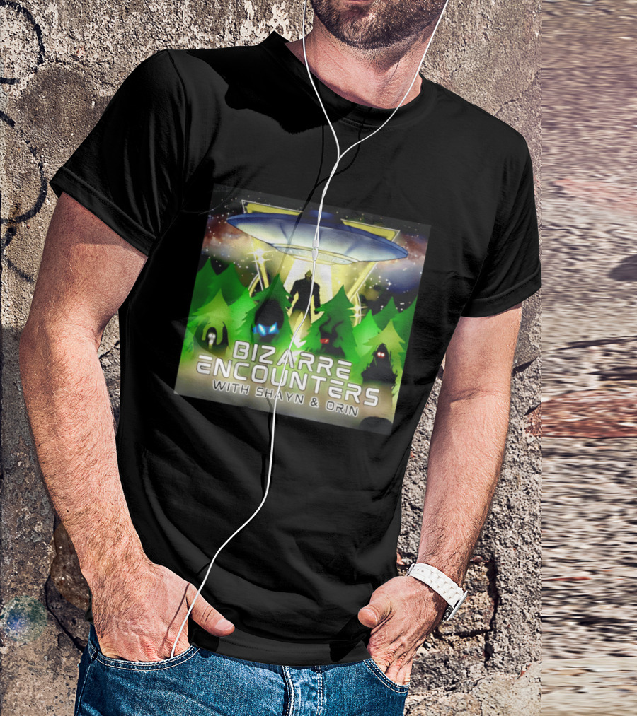 Bizarre Encounters UFO With Shayn And Orin Mysterious Forest Lights Alien Adventure T-Shirt