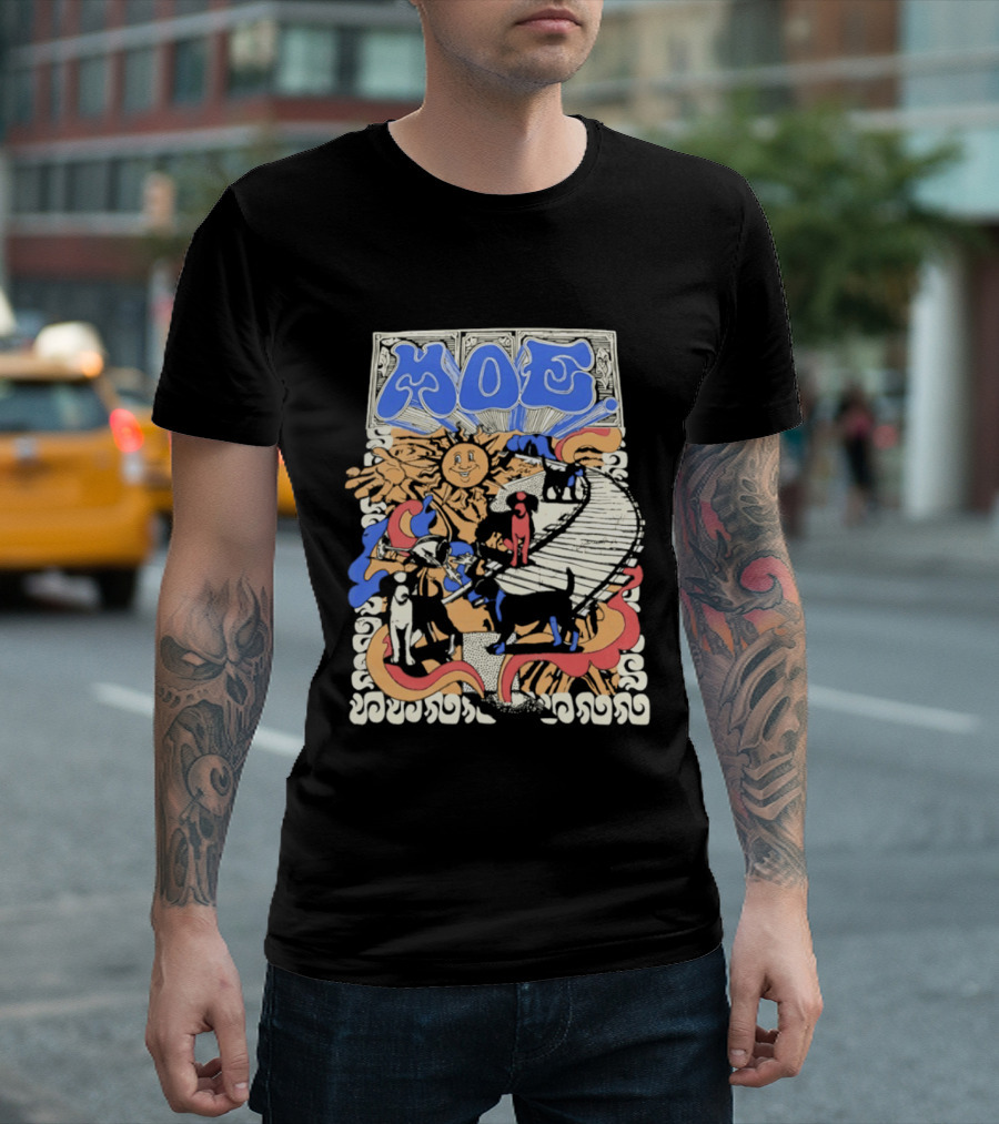 MOE Colorful Sun And Figures Pathway T-Shirt
