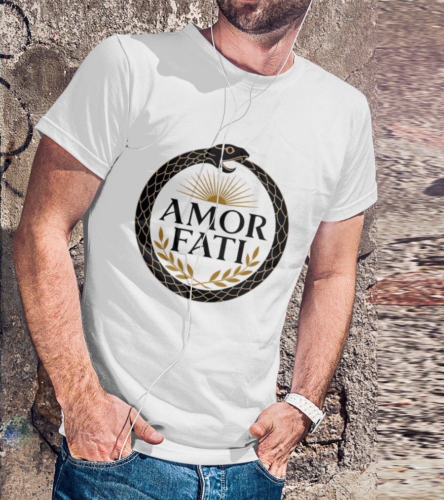 Amor Fati Ouroboros Snake Sun Rays Laurel Wreath T-Shirt