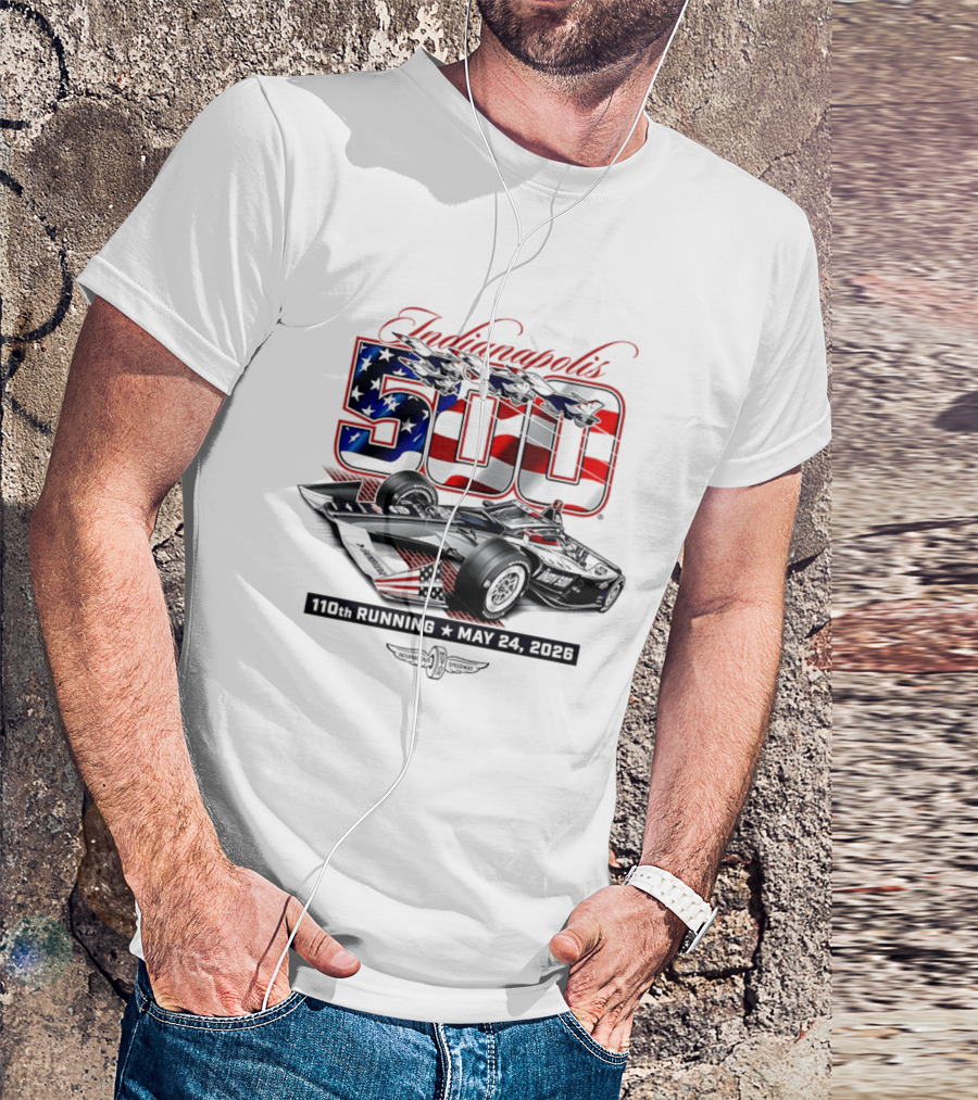 Indianapolis 500 IndyCar 110th Running May 24 2026 American Flag Racing T-Shirt