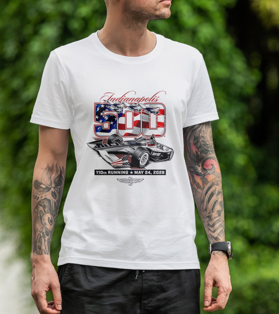 Indianapolis 500 IndyCar 110th Running May 24 2026 American Flag Racing T-Shirt