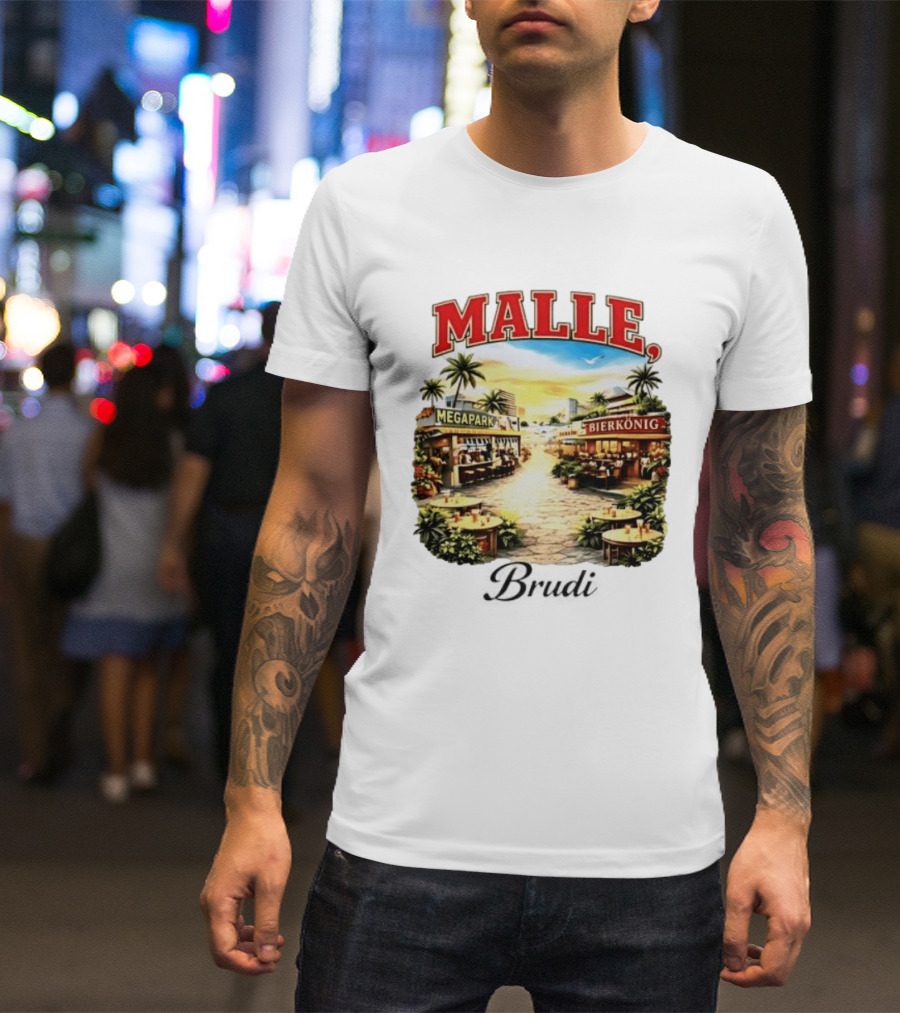 Malle Brudi Megapark Bierkönig Island Vibes Tropical Scene T-Shirt
