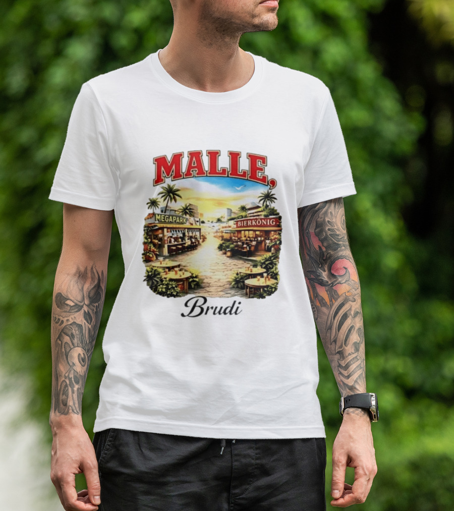 Malle Brudi Megapark Bierkönig Island Vibes Tropical Scene T-Shirt
