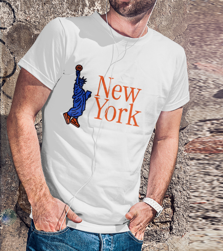 New York Knicks Basketball Statue Of Liberty NBA 2026 T-Shirt