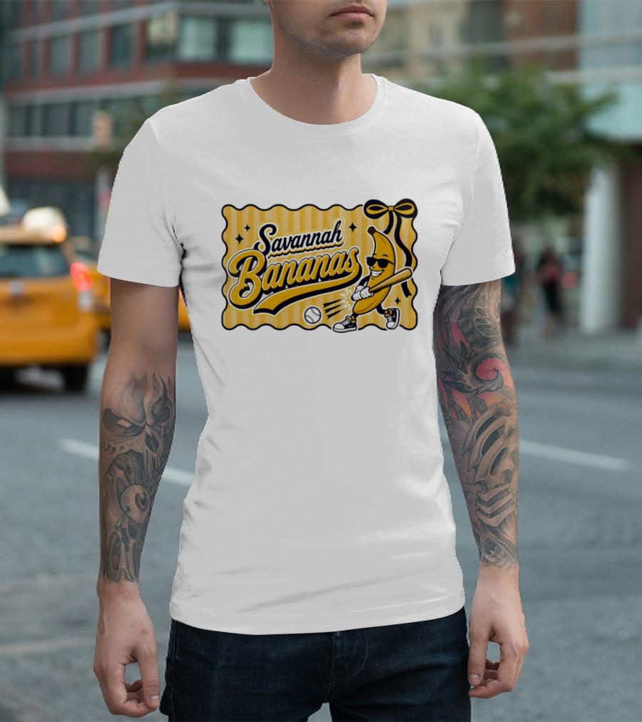 Savannah Bananas Baseball Team Cartoon Character Batting Savannah Georgia 2026 T-Shirt