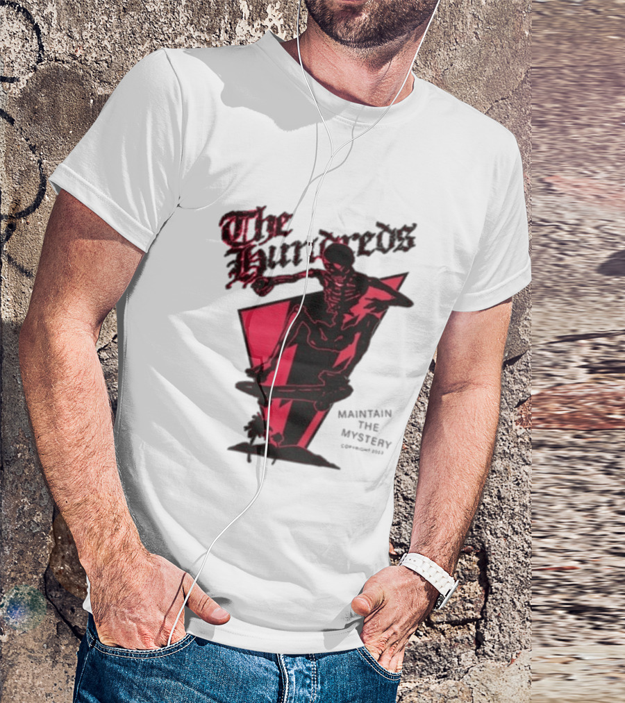 The Hundreds Skeleton Skateboard Maintain The Mystery Skull Mountain 2023 T-Shirt