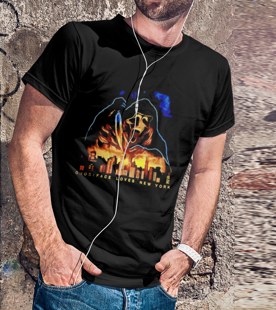 Ghostface Loves New York City Skyline Scream Urban Horror T-Shirt
