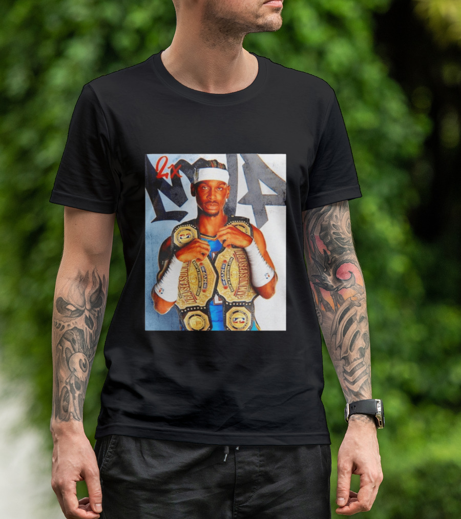 Shai Gilgeous Alexander 2X NBA MVP Champion Image T-Shirt