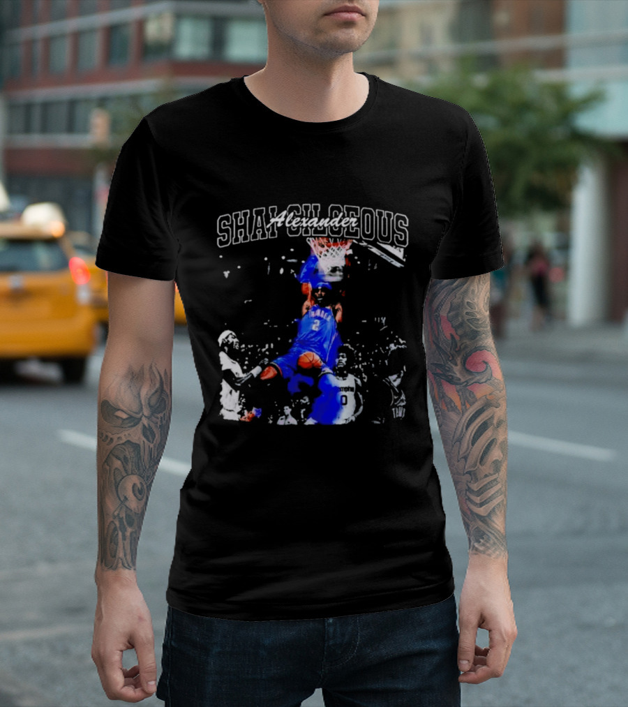 Shai Gilgeous Alexander Thunder Dunk Legacy Basketball Action T-Shirt