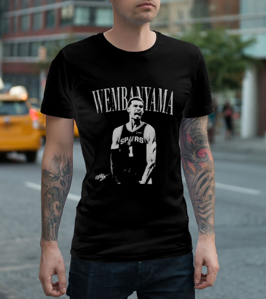 Wembanyama San Antonio Spurs Rookie Number 1 Iconic Scream T-Shirt