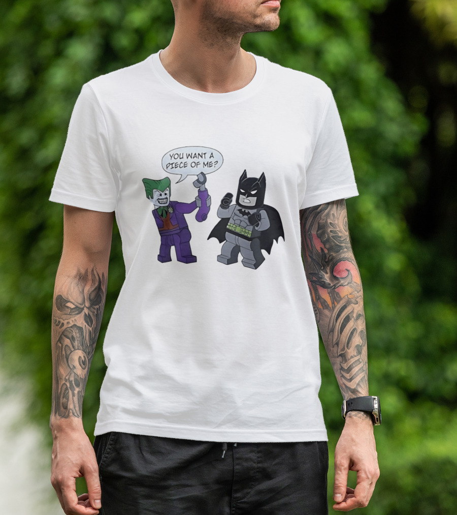 Lego Batman Vs Joker You Want A Piece Of Me Confrontation T-Shirt
