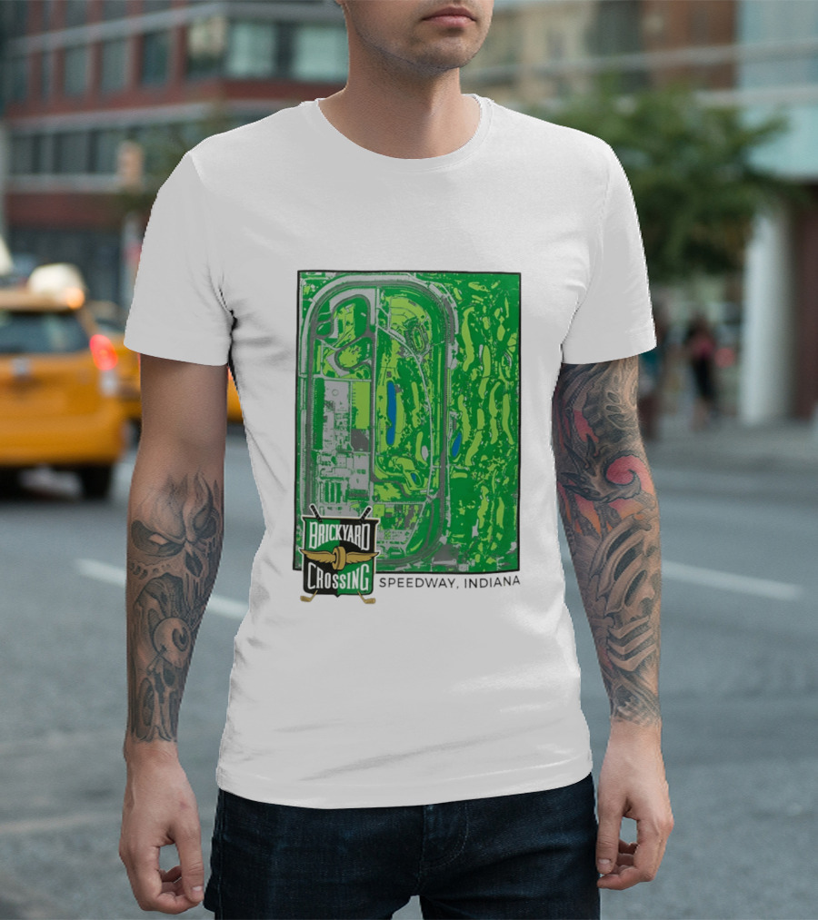 Brickyard Crossing Speedway Indiana Map Instant T-Shirt