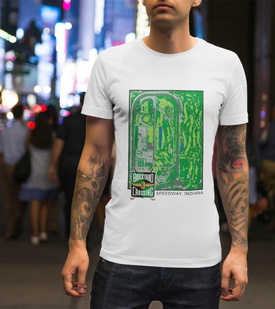 Brickyard Crossing Speedway Indiana Map Instant T-Shirt
