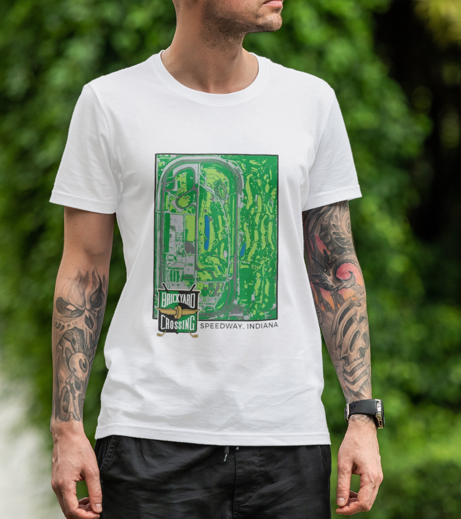 Brickyard Crossing Speedway Indiana Map Instant T-Shirt