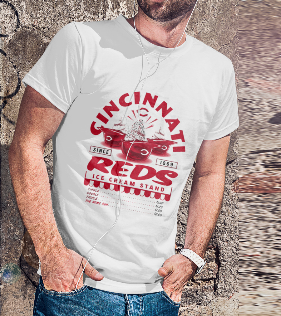 Cincinnati Reds Ice Cream Stand Since 1869 Baseball Nostalgia T-Shirt