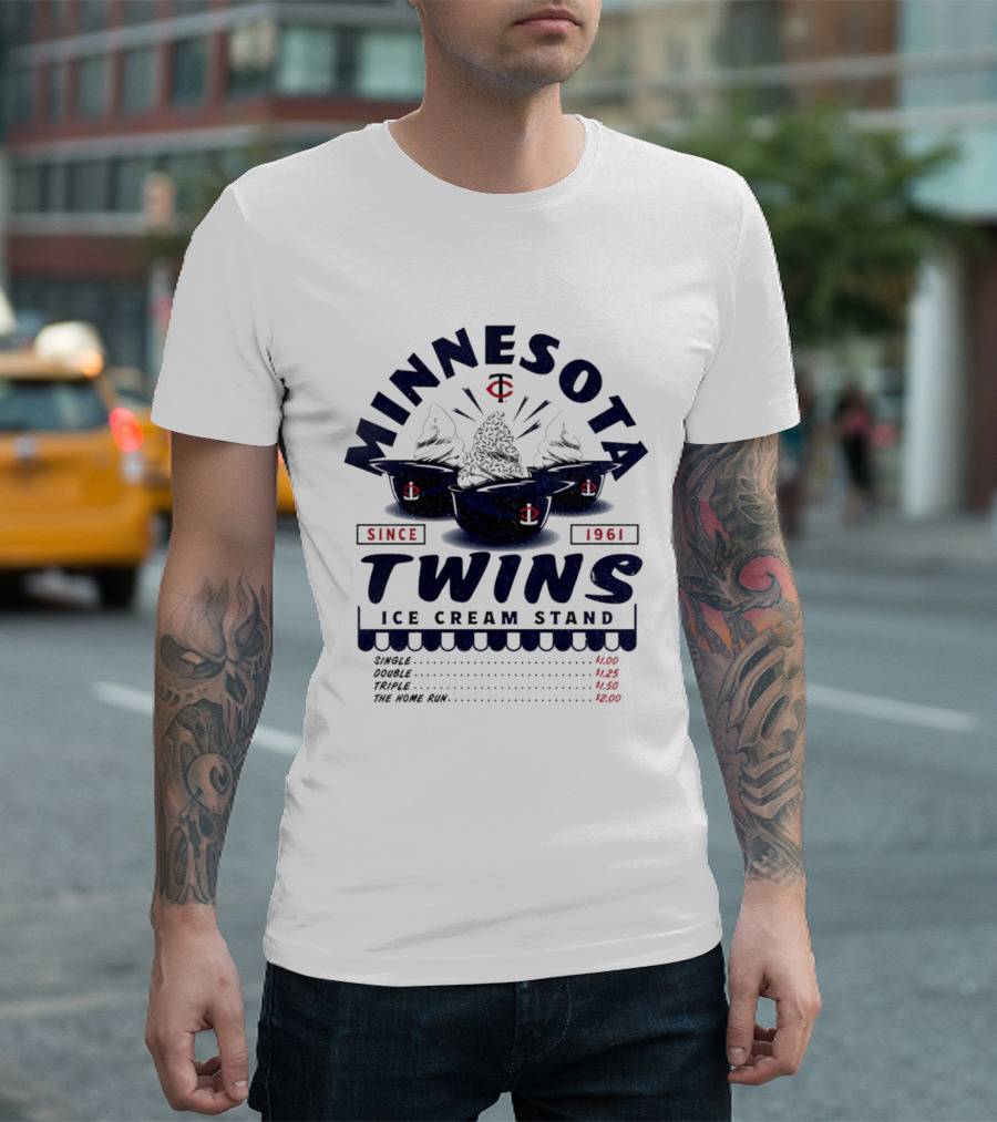 Minnesota Twins Ice Cream Stand Since 1961 Baseball Team Cups And Prices T-Shirt