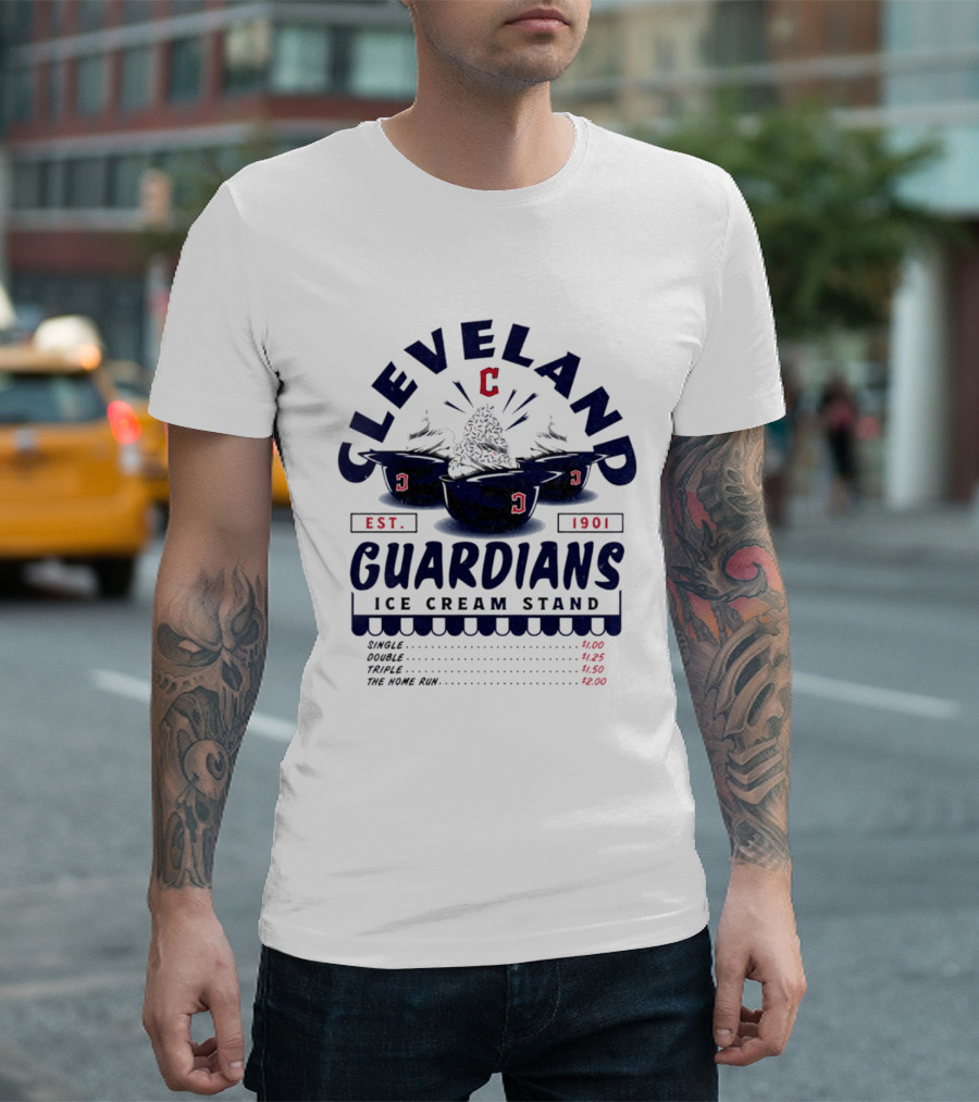Cleveland Guardians Ice Cream Stand Est. 1901 Baseball Team Iconic Treats T-Shirt
