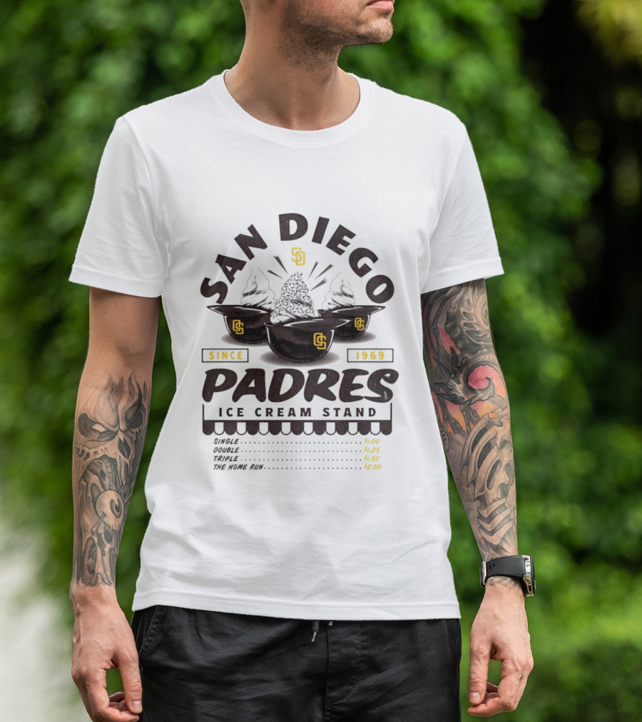 San Diego Padres Ice Cream Stand Since 1969 Baseball T-Shirt