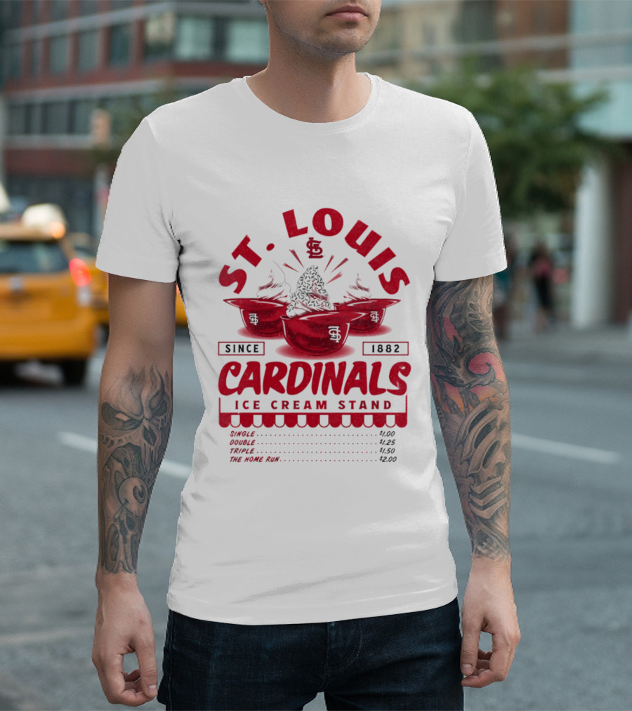 St. Louis Cardinals Ice Cream Stand Since 1882 Vintage Baseball T-Shirt