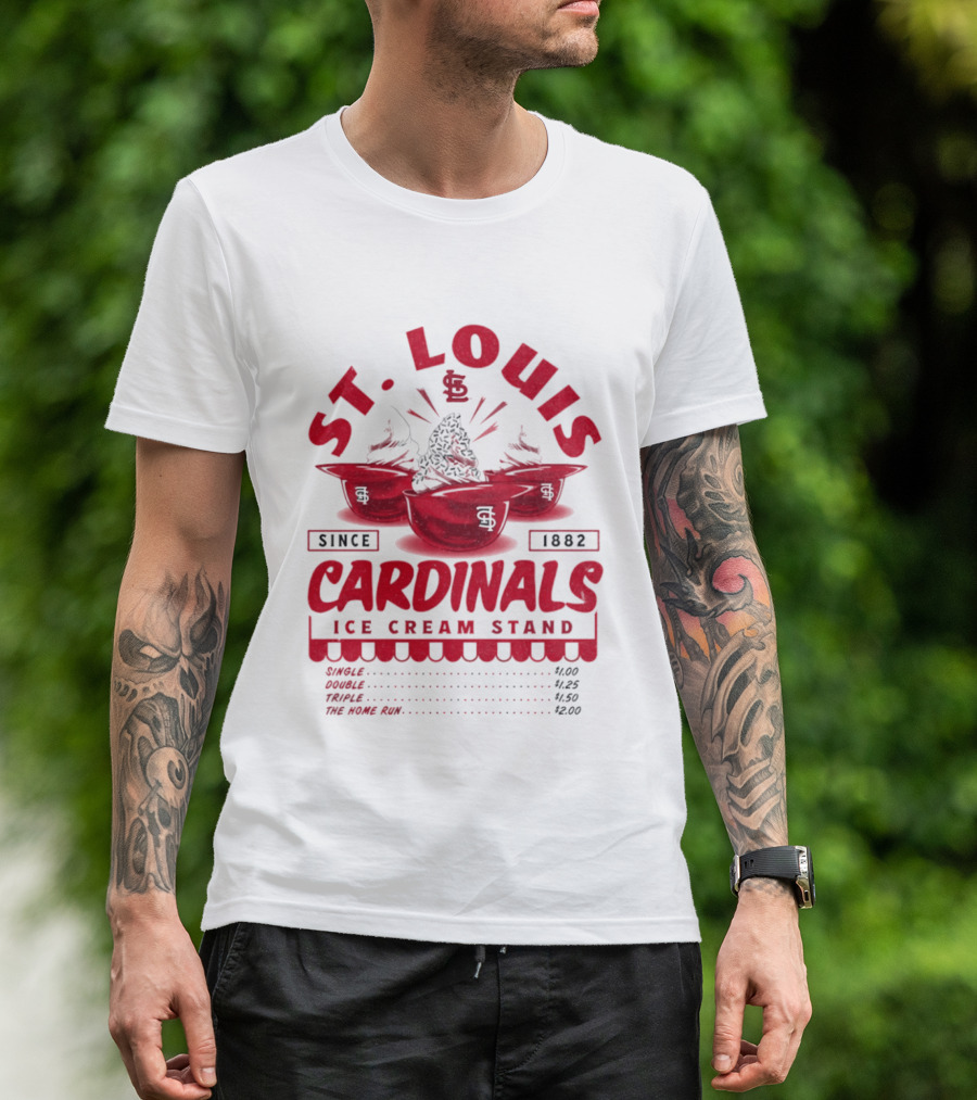 St. Louis Cardinals Ice Cream Stand Since 1882 Vintage Baseball T-Shirt