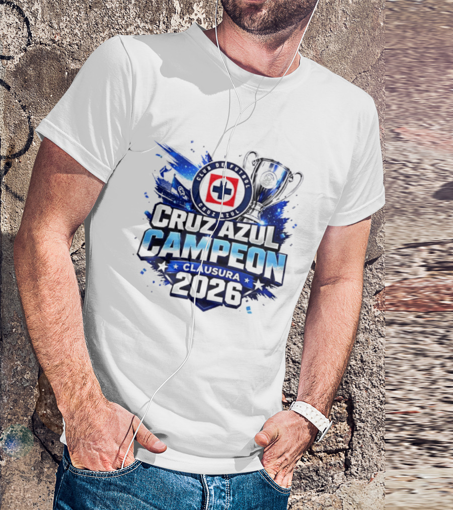 Cruz Azul Campeon Clausura 2026 Trophy Celebration T-Shirt