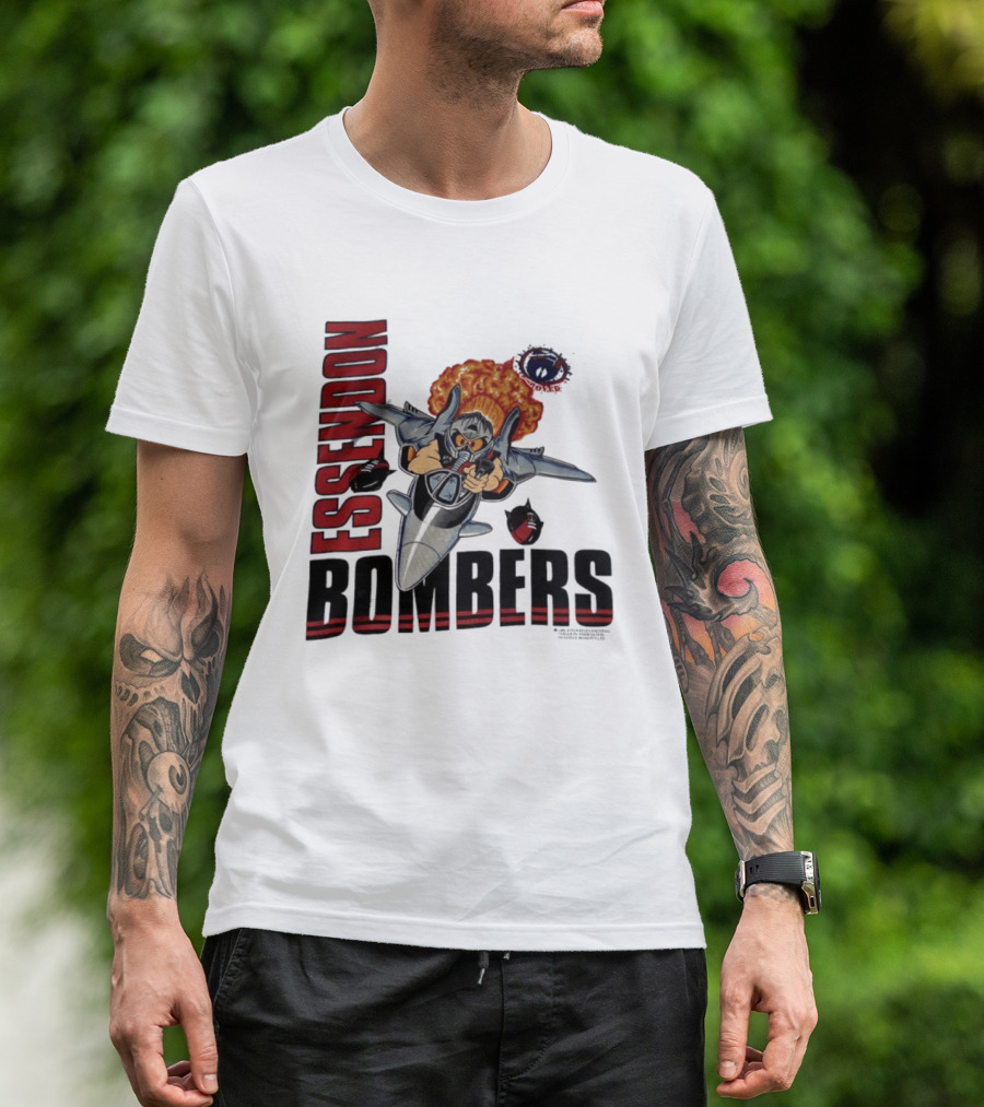 Essendon Bombers Fighter Jet Character Vintage 1992 T-Shirt