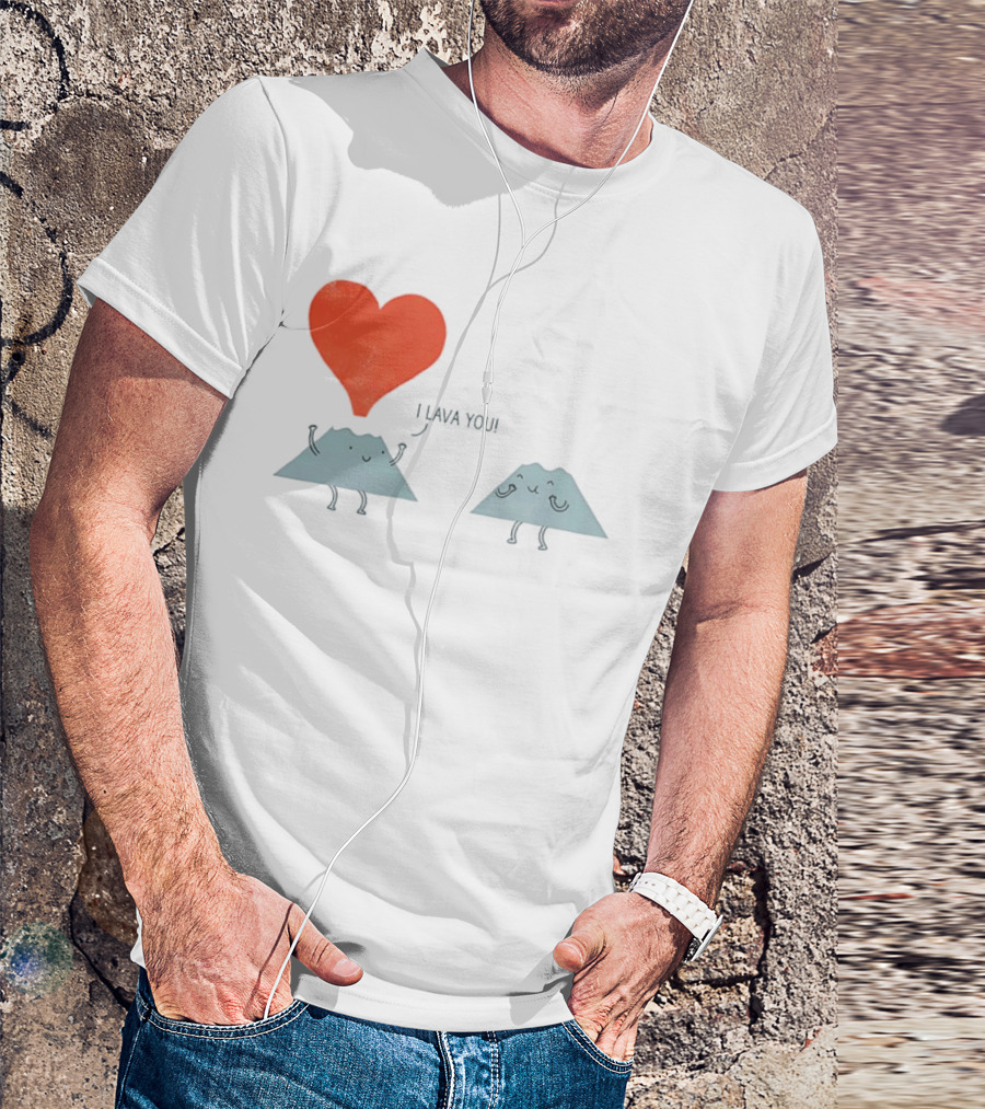 I Lava You Heart Volcanoes Phil Miller T-Shirt