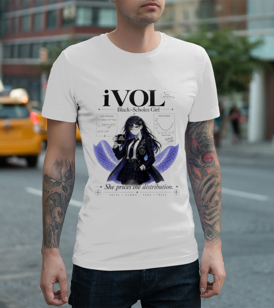 IVol Black Scholes Girl She Prices The Distribution Statistics Math Finance Chart T-Shirt