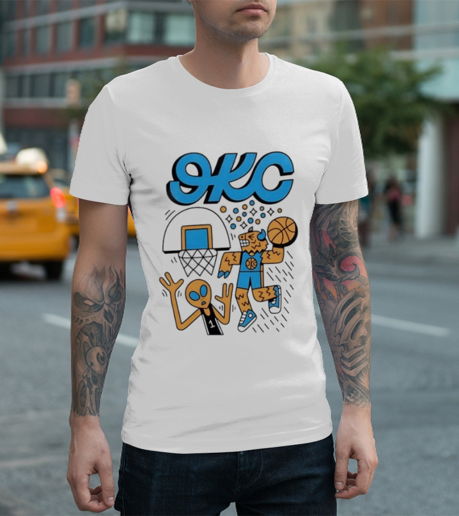 OKC Thunder Rumble Dunk Alien Basketball T-Shirt