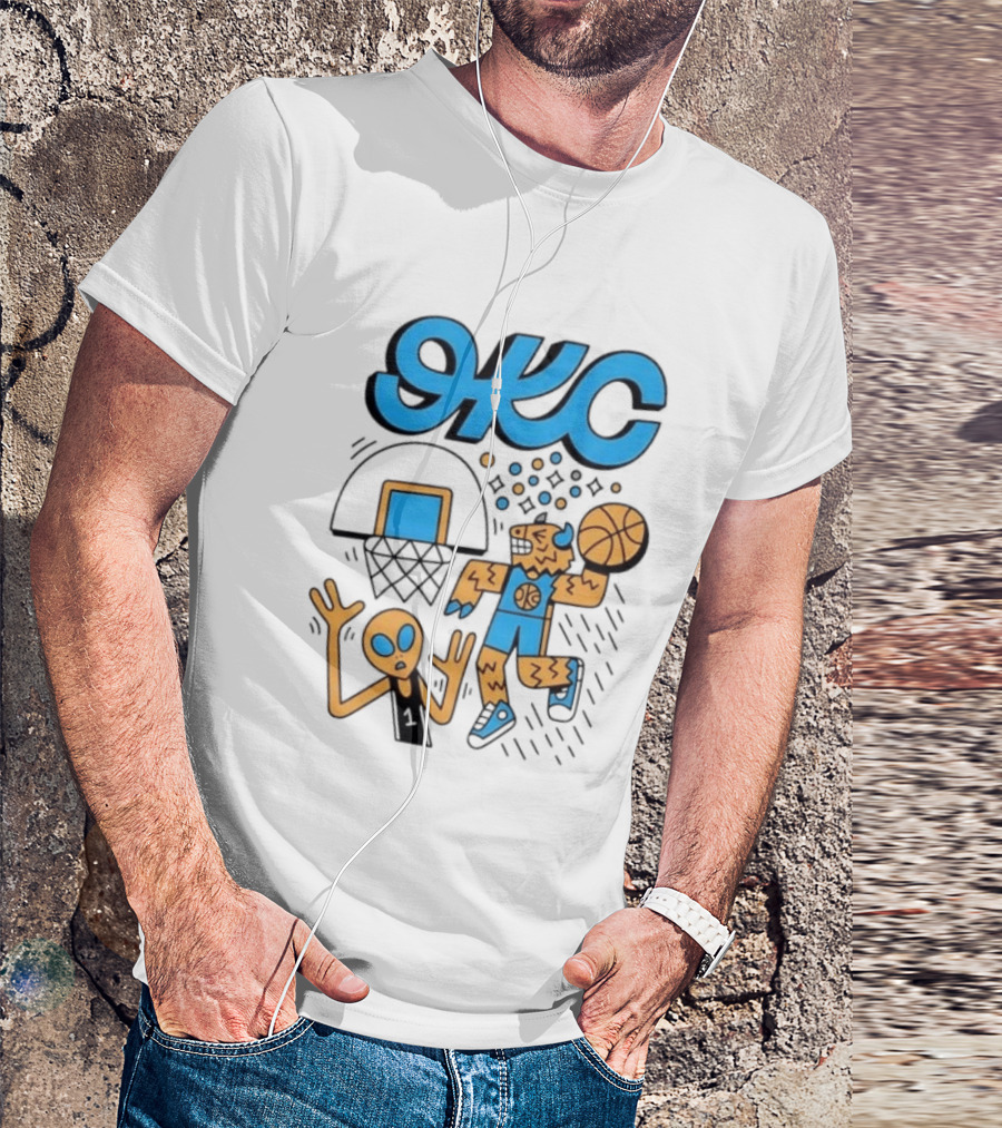 OKC Thunder Rumble Dunk Alien Basketball T-Shirt
