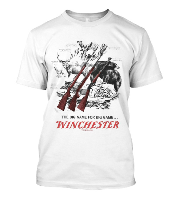 The Big Name For Big Game Winchester Heavyweight Three Rifles T-Shirt