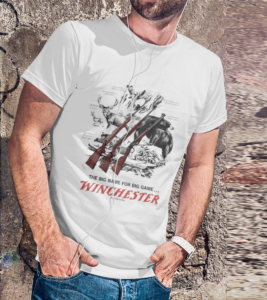 The Big Name For Big Game Winchester Heavyweight Three Rifles T-Shirt