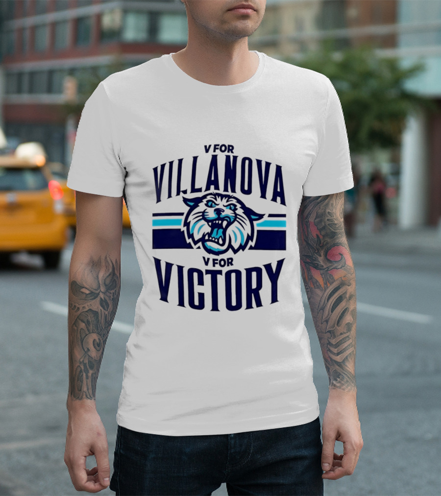 V For Villanova V For Victory Wildcats T-Shirt