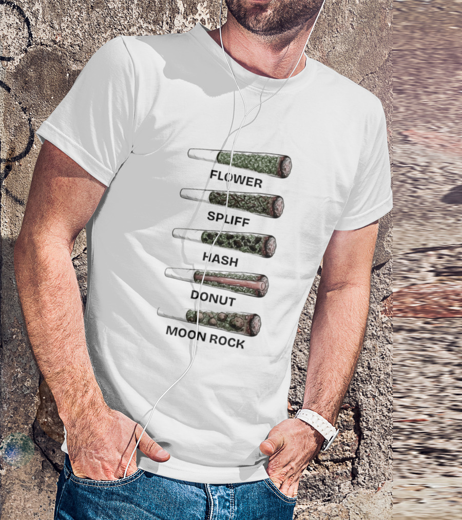 Weed Flower Spliff Hash Donut Moon Rock Smoking Styles T-Shirt