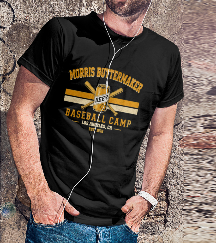 Morris Buttermaker Beer Baseball Camp Los Angeles CA Est. 1976 T-Shirt