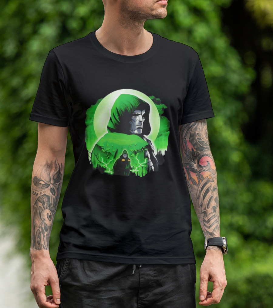 Doctor Doom Green Hooded Emperor Power T-Shirt