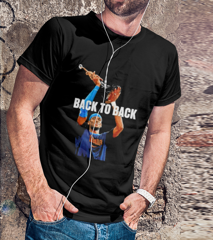 Shai Gilgeous Alexander OKC Thunder Basketball Back To Back T-Shirt
